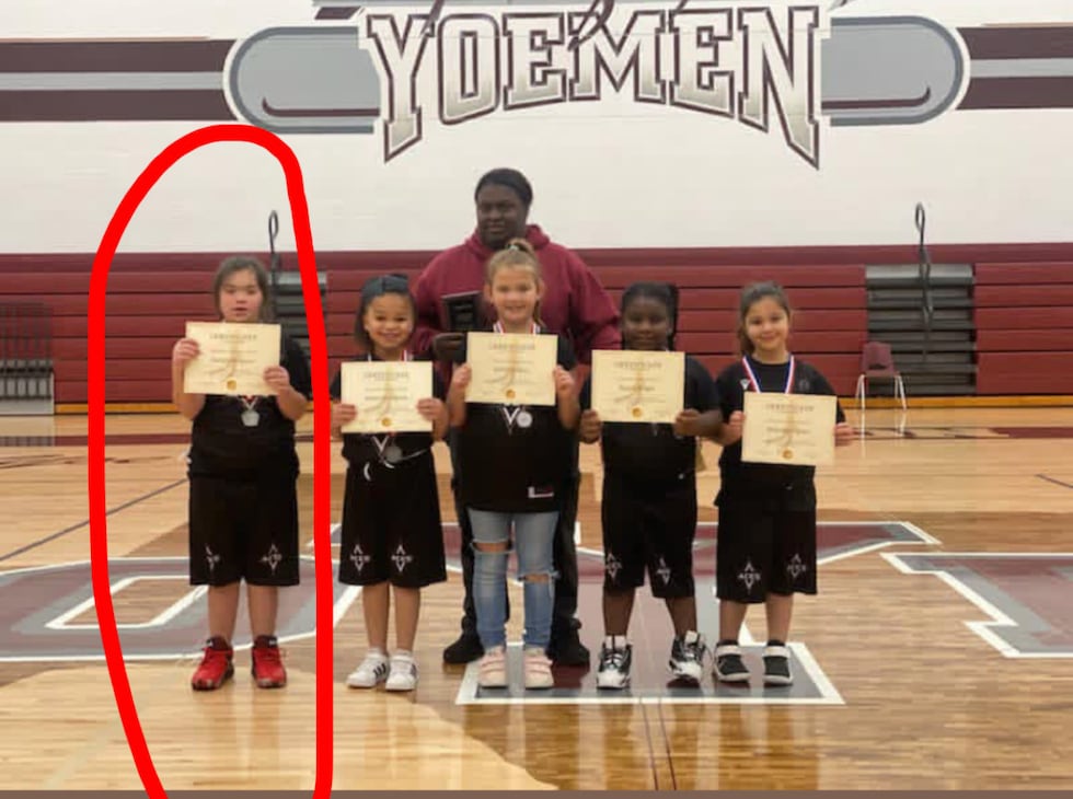 6th grader Adelyn Olivarez, of Cameron, made the shot in a game between Cameron Junior High's...