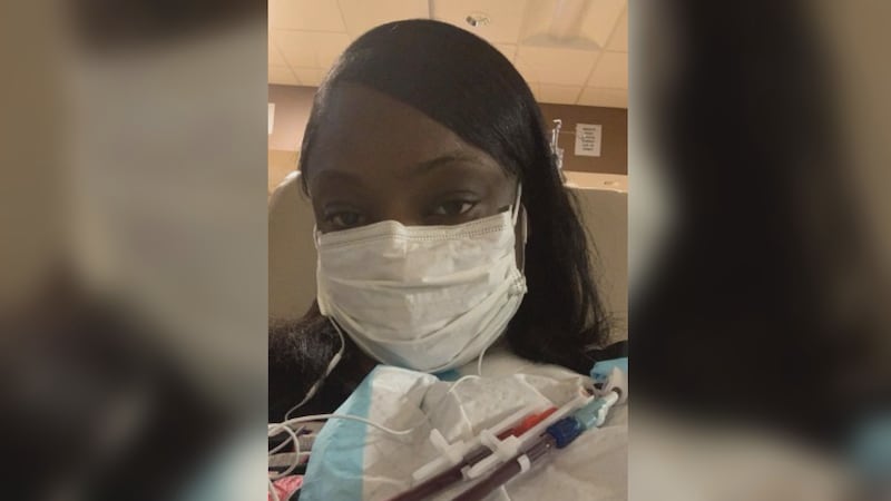 Shatera McDowell at her dialysis appointment