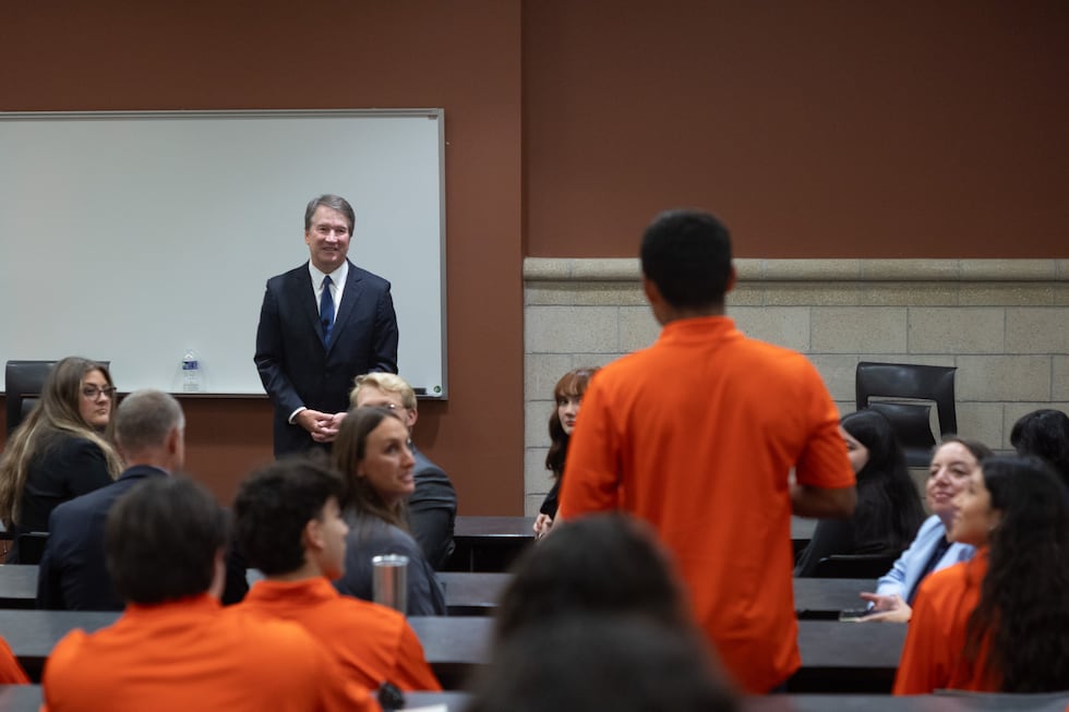Justice Brett Kavanaugh meets with college students in Waco, Texas