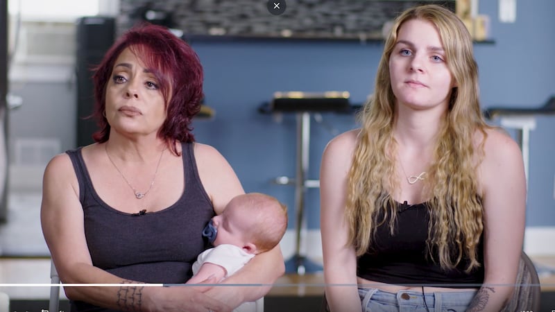 Lydia Calvacca holds her grandaughter Ryan Matzen with her daughter Kiara Matzen next to her.