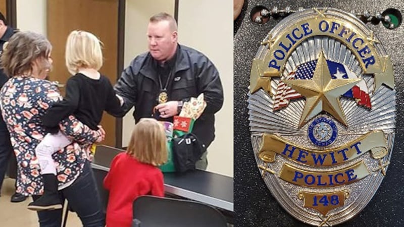 Ceagan Roberts, 3, of Hewitt, was presented with badge No. 148 at Hewitt&amp;rsquo;s public...