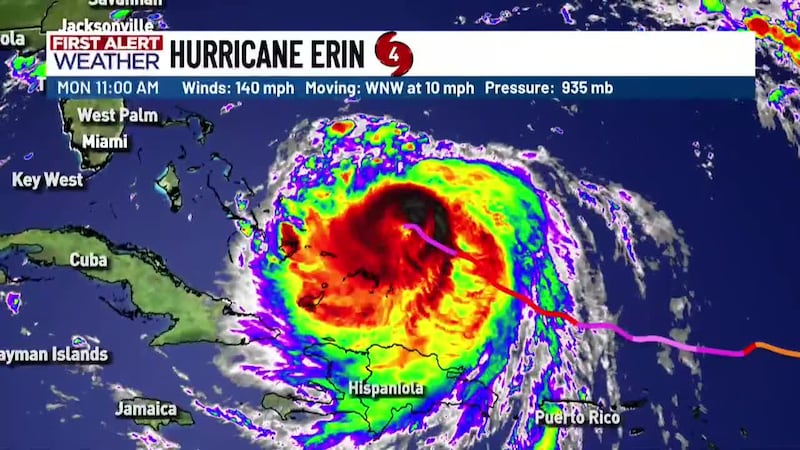 Hurricane Erin remains a powerful category 4 hurricane as of Monday morning.