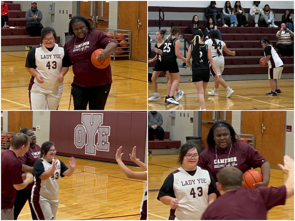 6th grader Adelyn Olivarez, of Cameron, made the shot in a game between Cameron Junior High's...