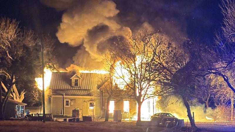 A fire overnight destroyed a home off Arnold Drive in the town of Bartlett.