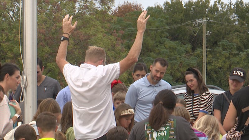 Prayer at a Central Texas School's flagpole for the national See You at the Pole event