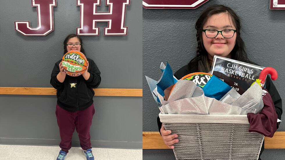 6th grader Adelyn Olivarez, of Cameron, made the shot in a game between Cameron Junior High's...